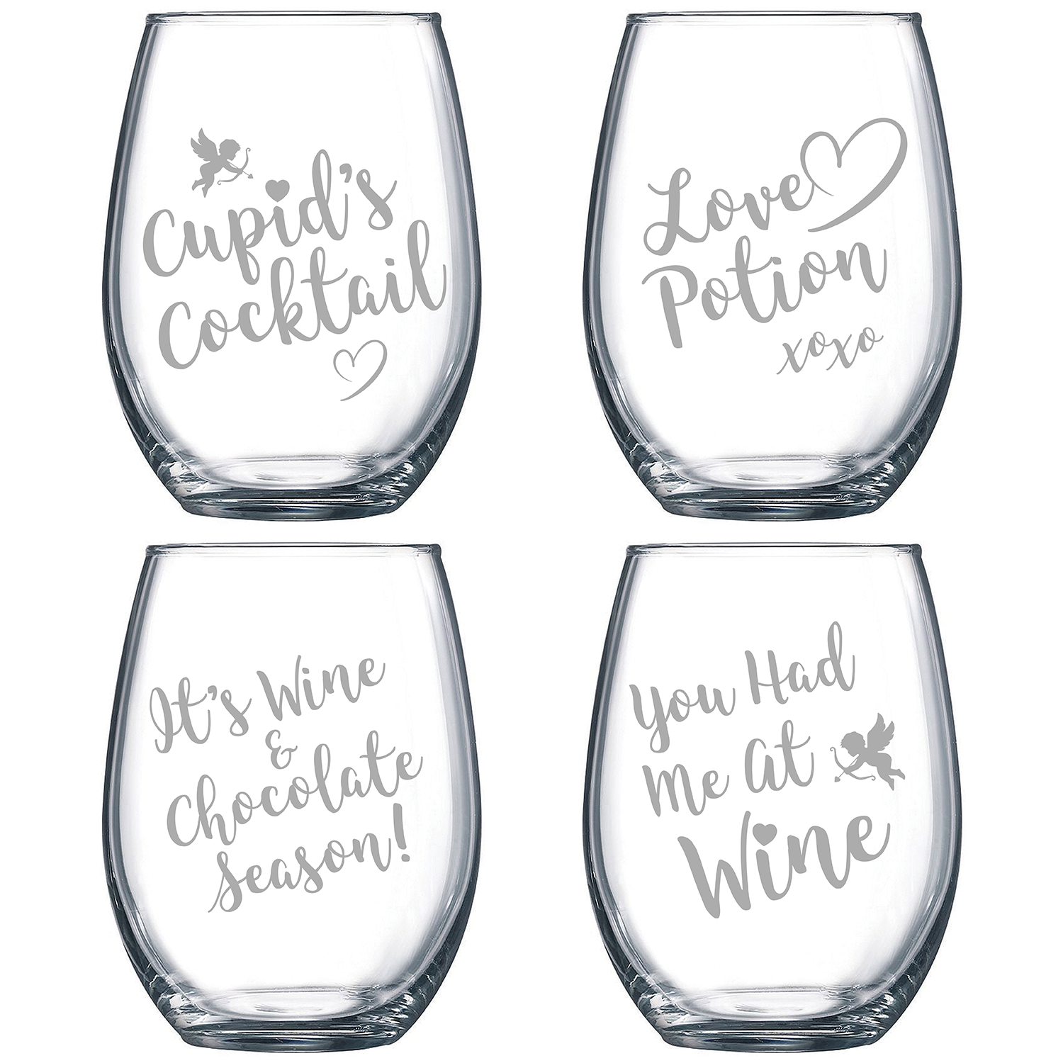 Single and Happy Wine Glasses Ketchum Manufacturing Inc.