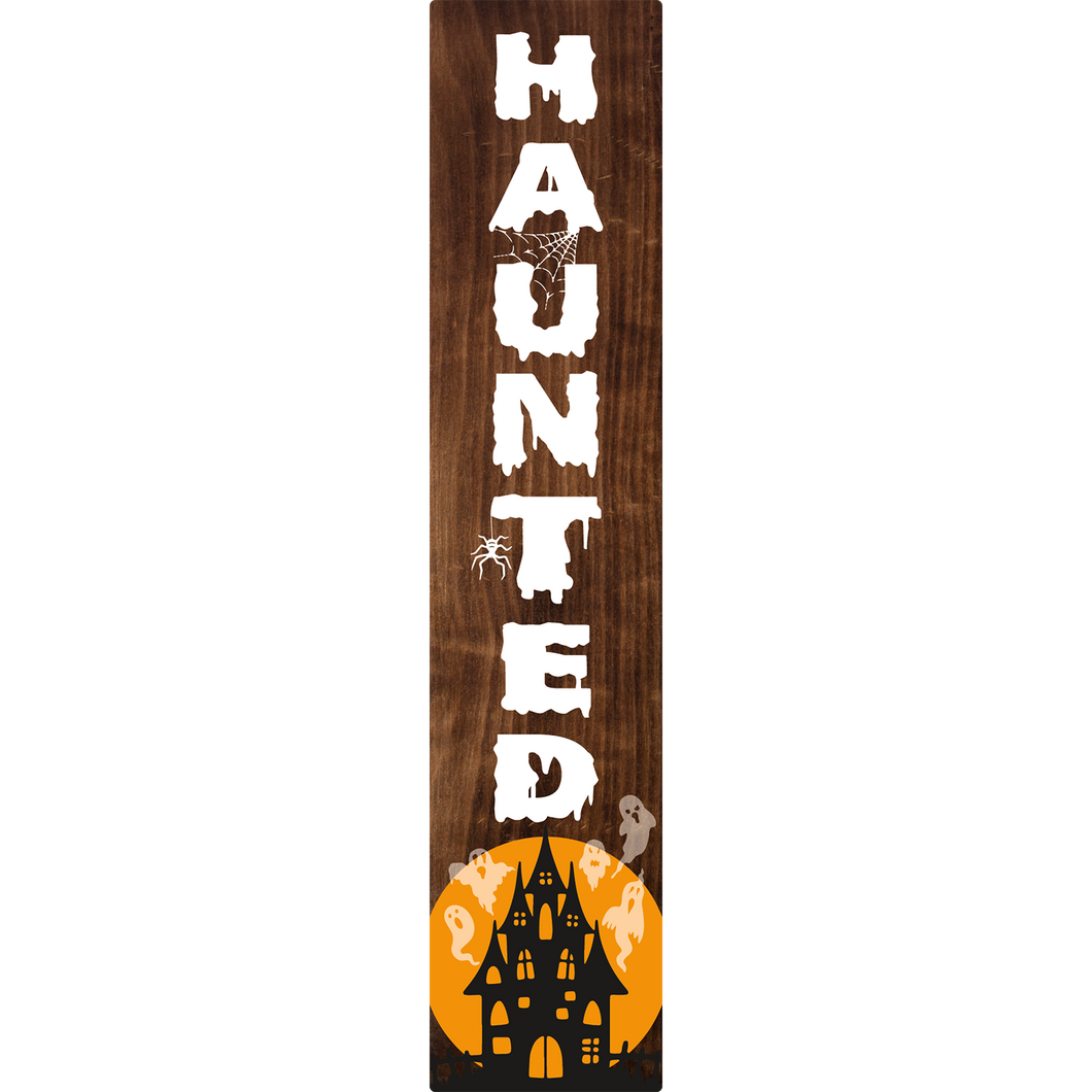 Haunted Halloween Vertical Entrance Sign