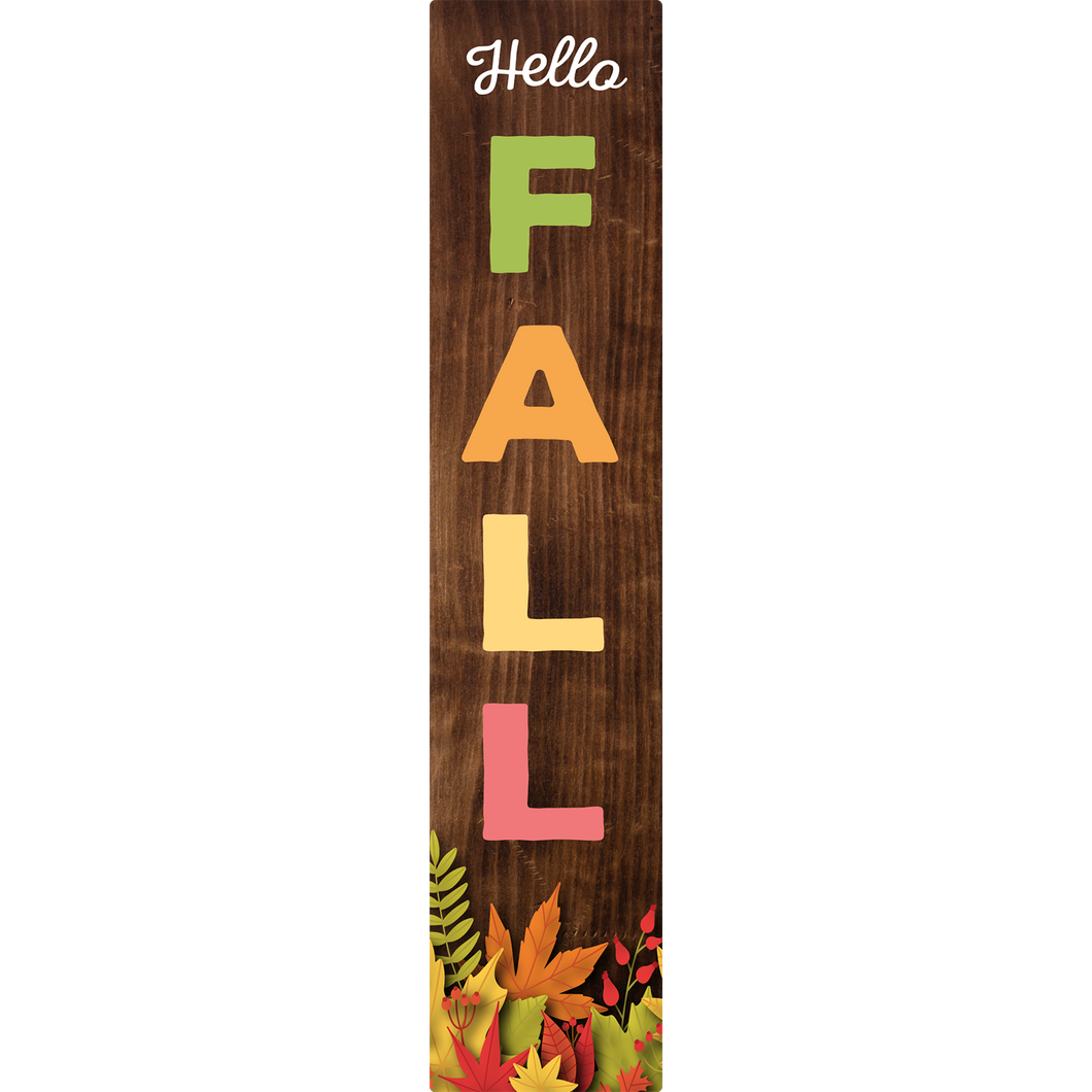 Hello Fall Vertical Entrance Sign