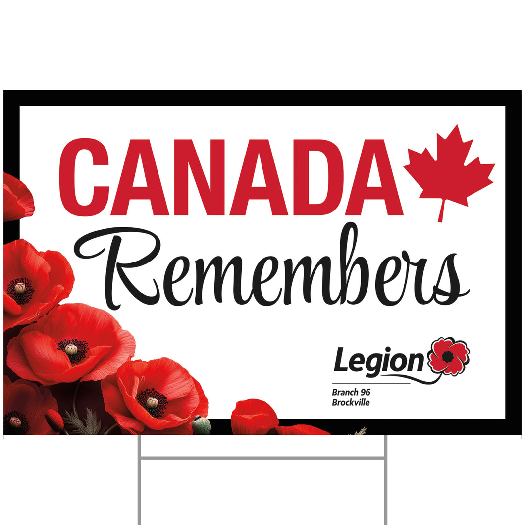 Legion Fundraiser Lawn Sign - Canada Remembers