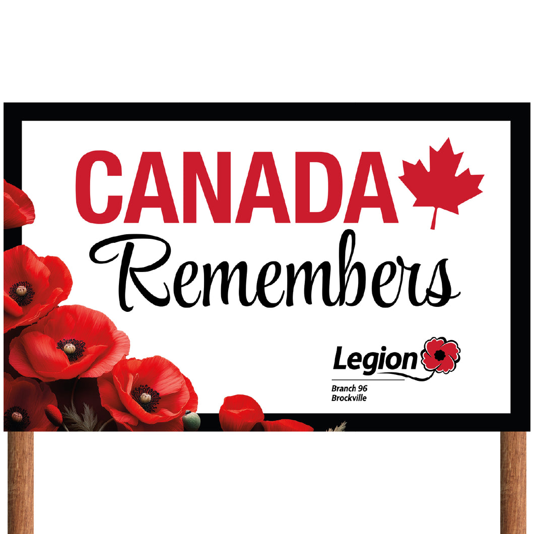 Legion Large Fundraiser Business Sign - Canada Remembers