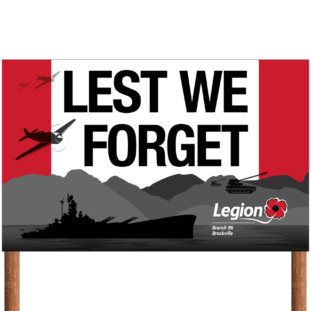 Legion Large Fundraiser Business Sign - Lest We Forget