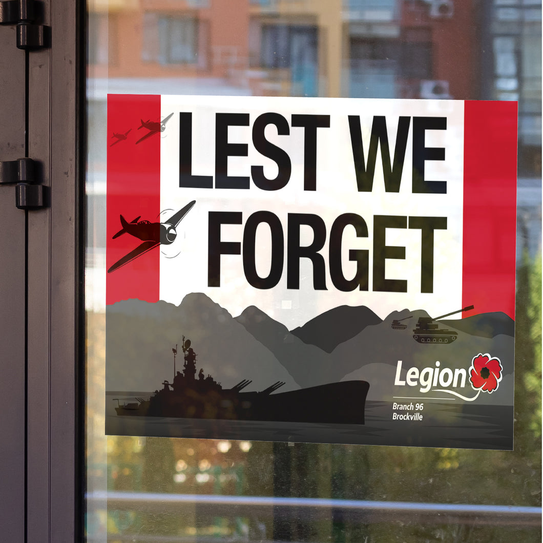 Legion Fundraiser Window Decal - Lest We Forget