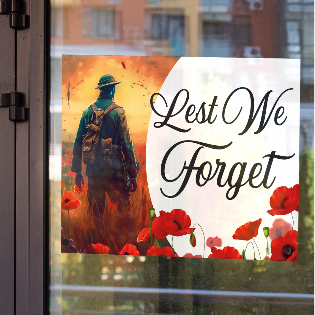 Legion Fundraiser Window Decal - Lest We Forget