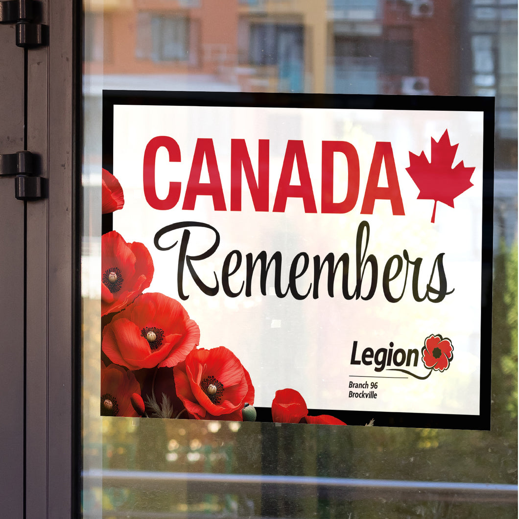 Legion Fundraiser Window Decal - Canada Remembers