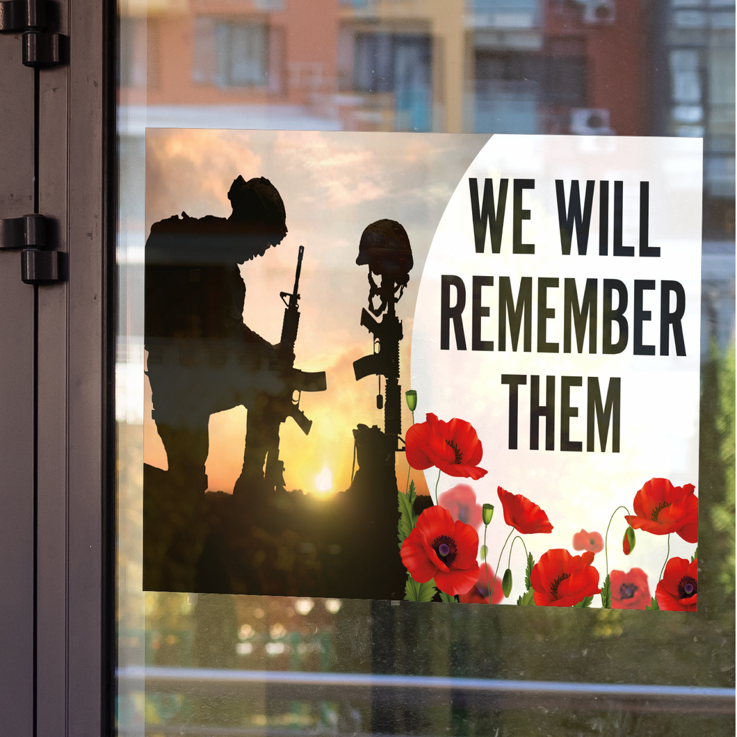 Legion Fundraiser Window Decal - We Will Remember Them