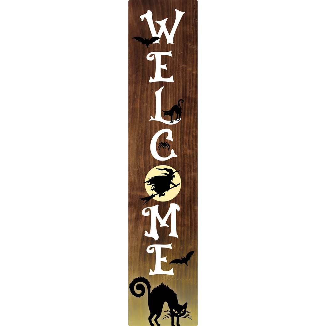 Welcome Halloween Vertical Entrance Sign