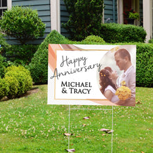 Load image into Gallery viewer, Happy Anniversary Lawn Sign with Photo
