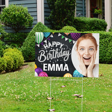 Load image into Gallery viewer, Happy Birthday Lawn Sign with Photo
