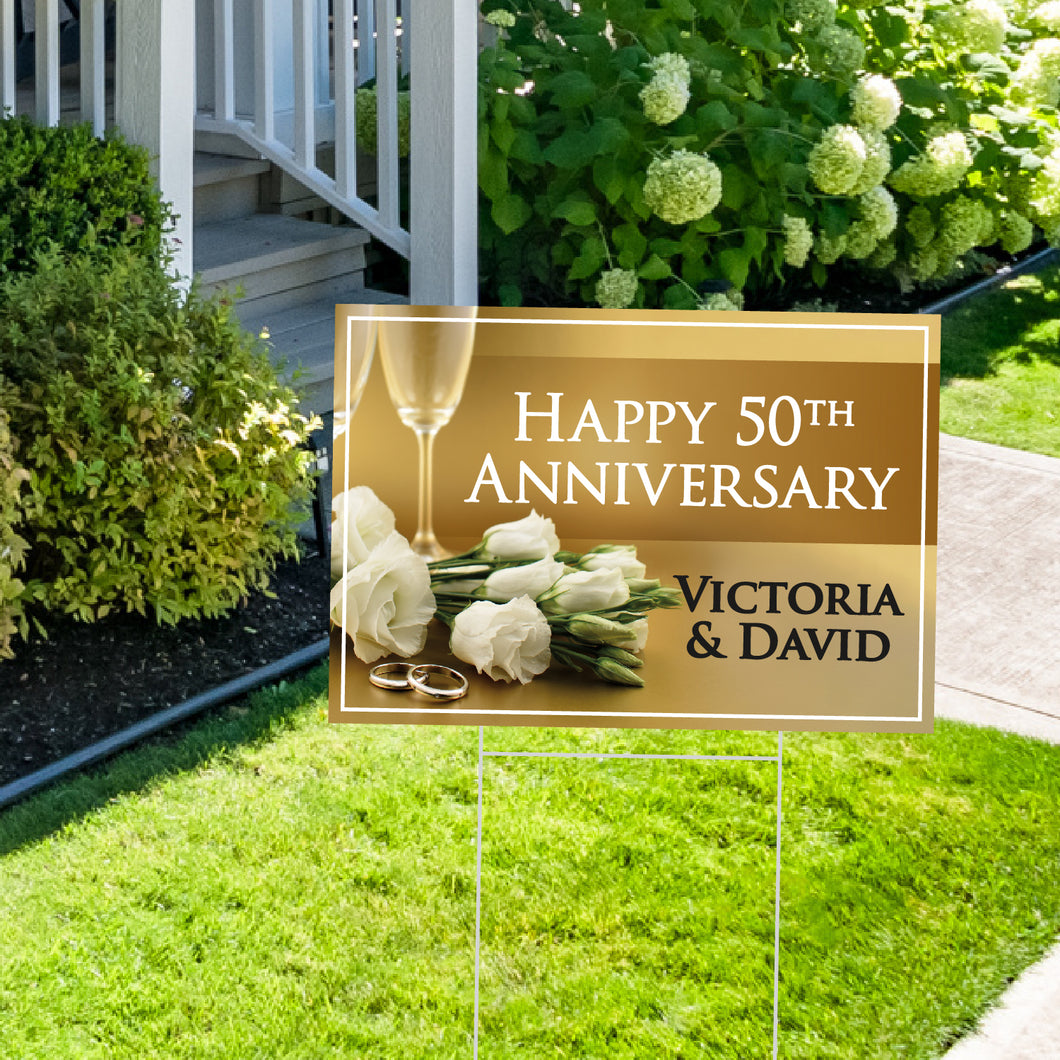 Happy 50th Anniversary Lawn Sign