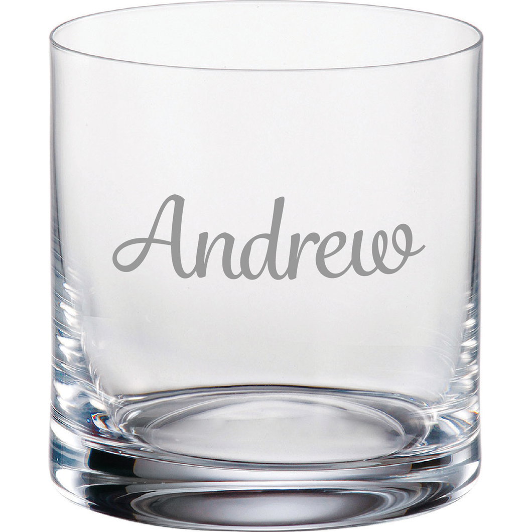 Custom Whiskey Glasses, Script Name, Set of 4