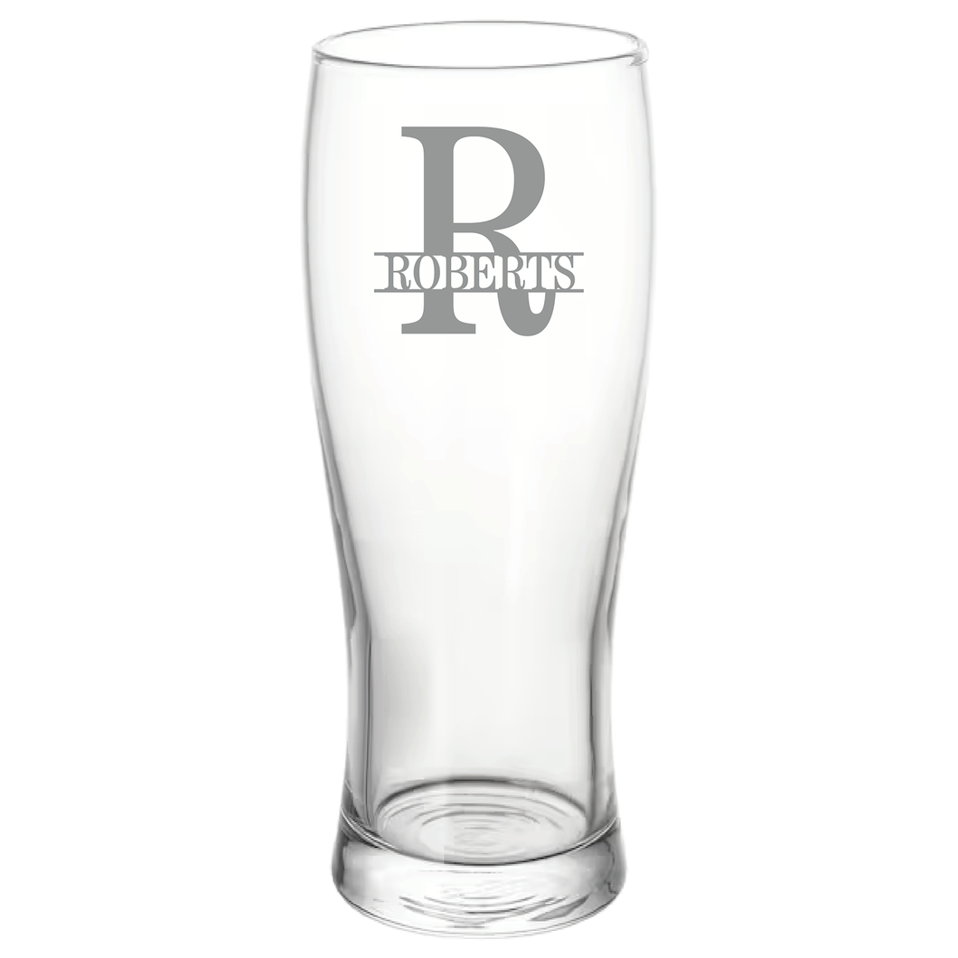 Monogram Beer Glasses, Set of 4