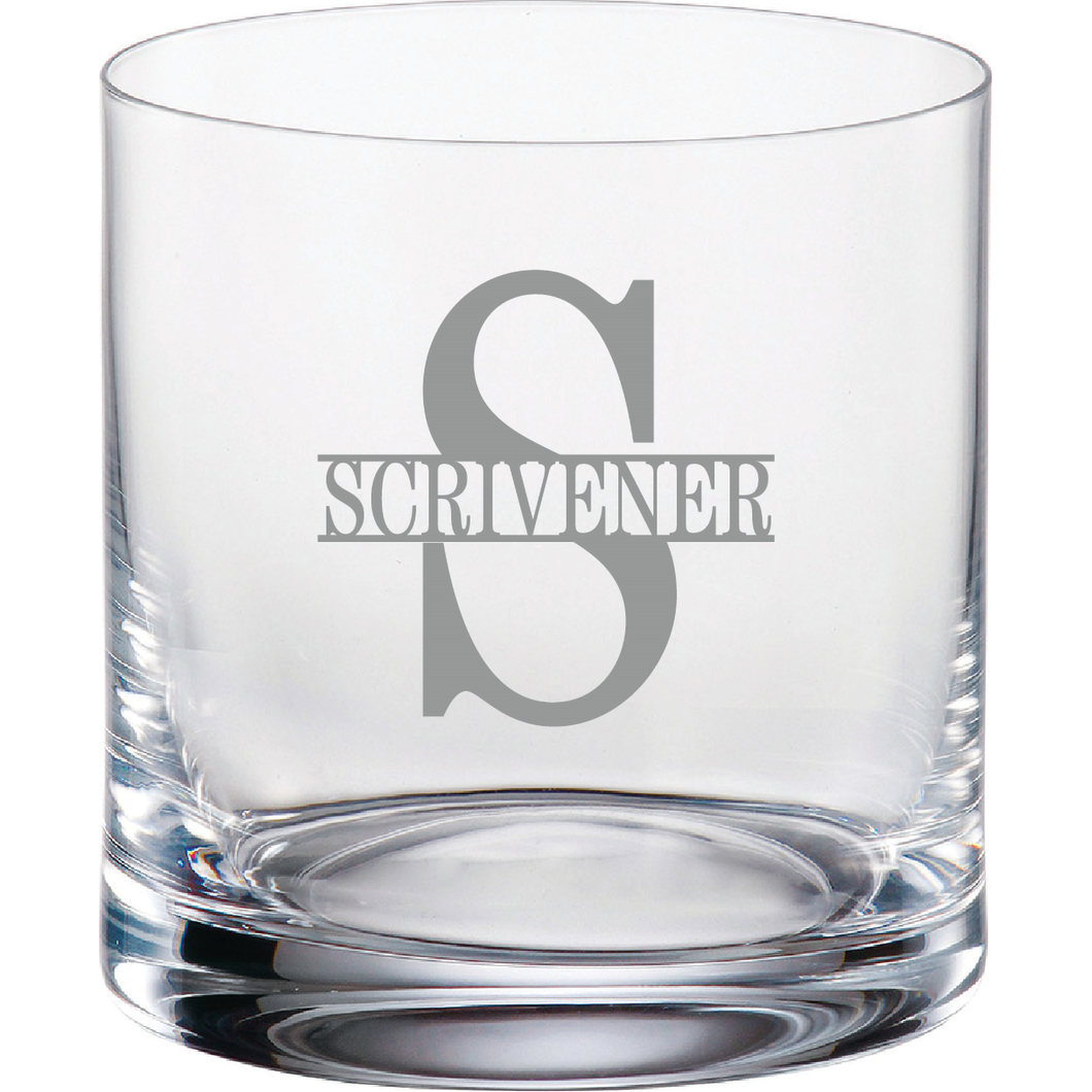 Monogram Whiskey Glasses, Set of 4