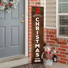 Load image into Gallery viewer, Custom Merry Christmas Vertical Entrance Sign
