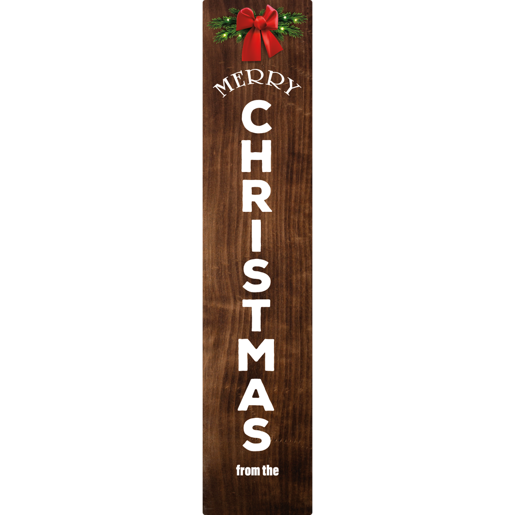 Custom Merry Christmas Vertical Entrance Sign