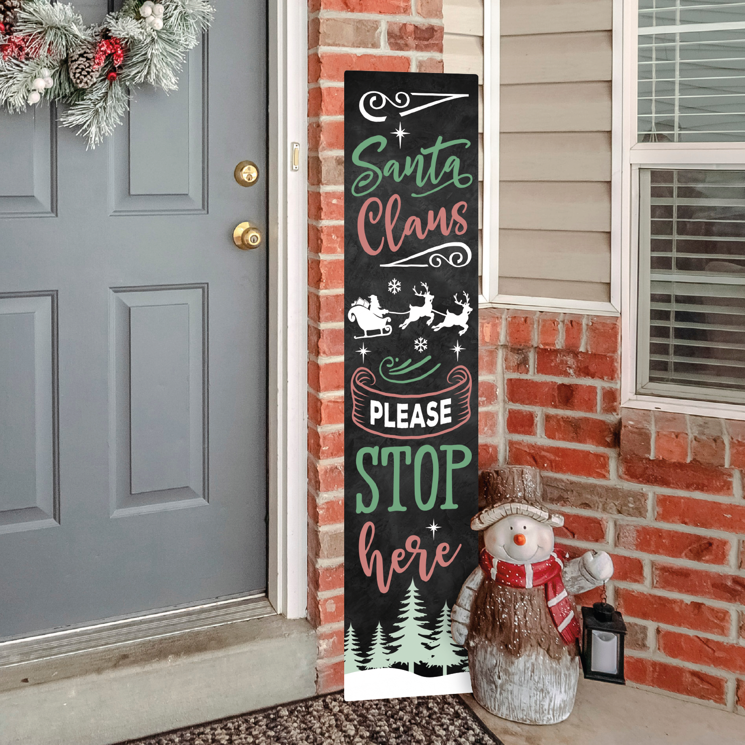 Please Stop Here Vertical Entrance Sign – Ketchum Manufacturing Inc.